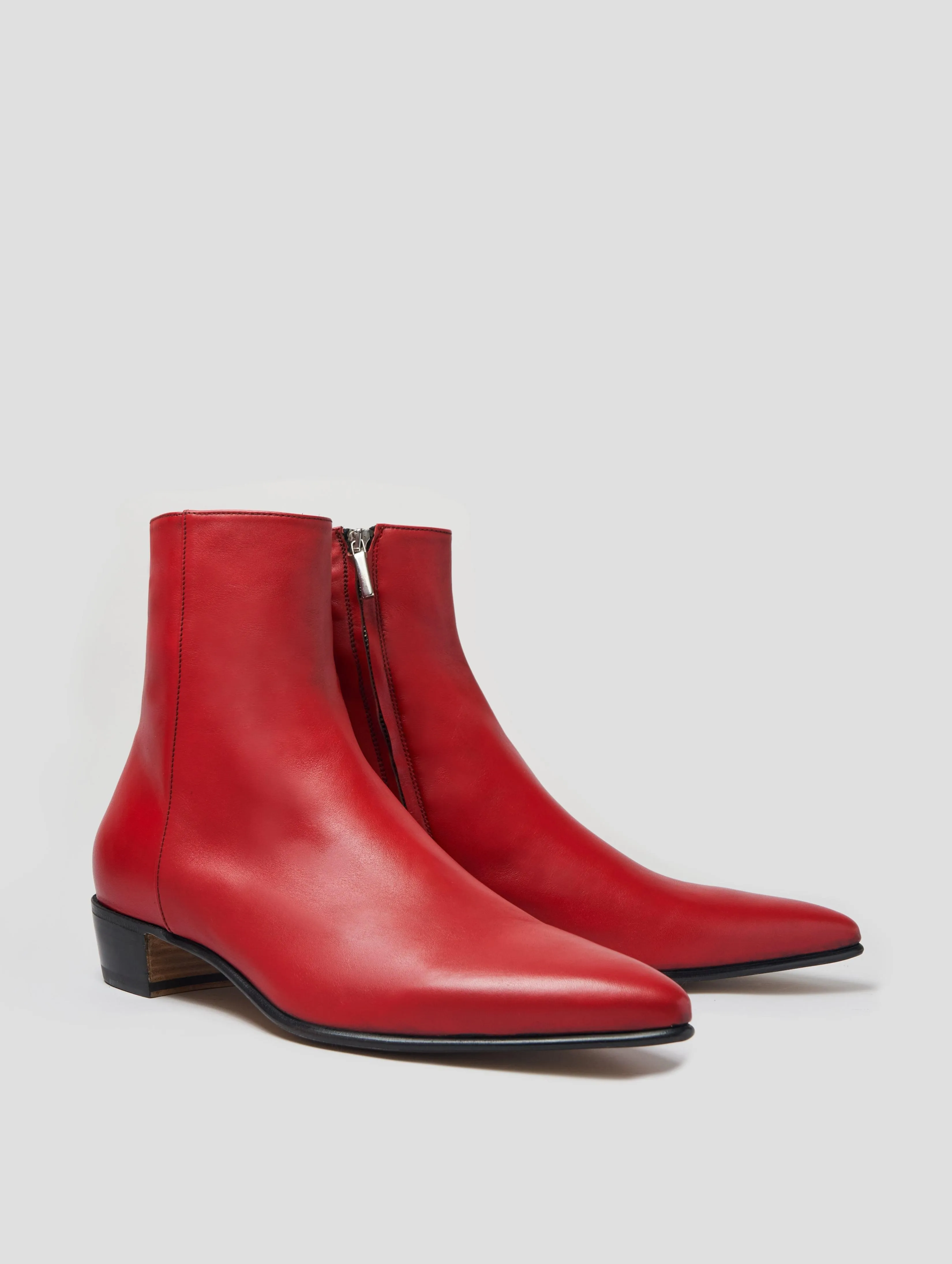 ALEC 30MM ANKLE BOOT IN RED CALFSKIN