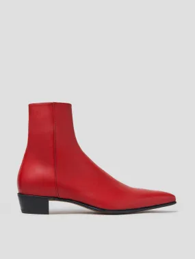 ALEC 30MM ANKLE BOOT IN RED CALFSKIN