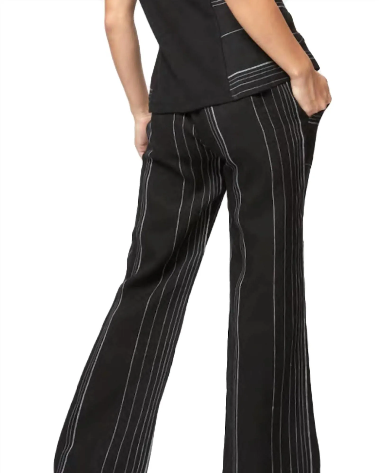 Amalfi Linen Pant Stripe in Black Multi | Black Multi