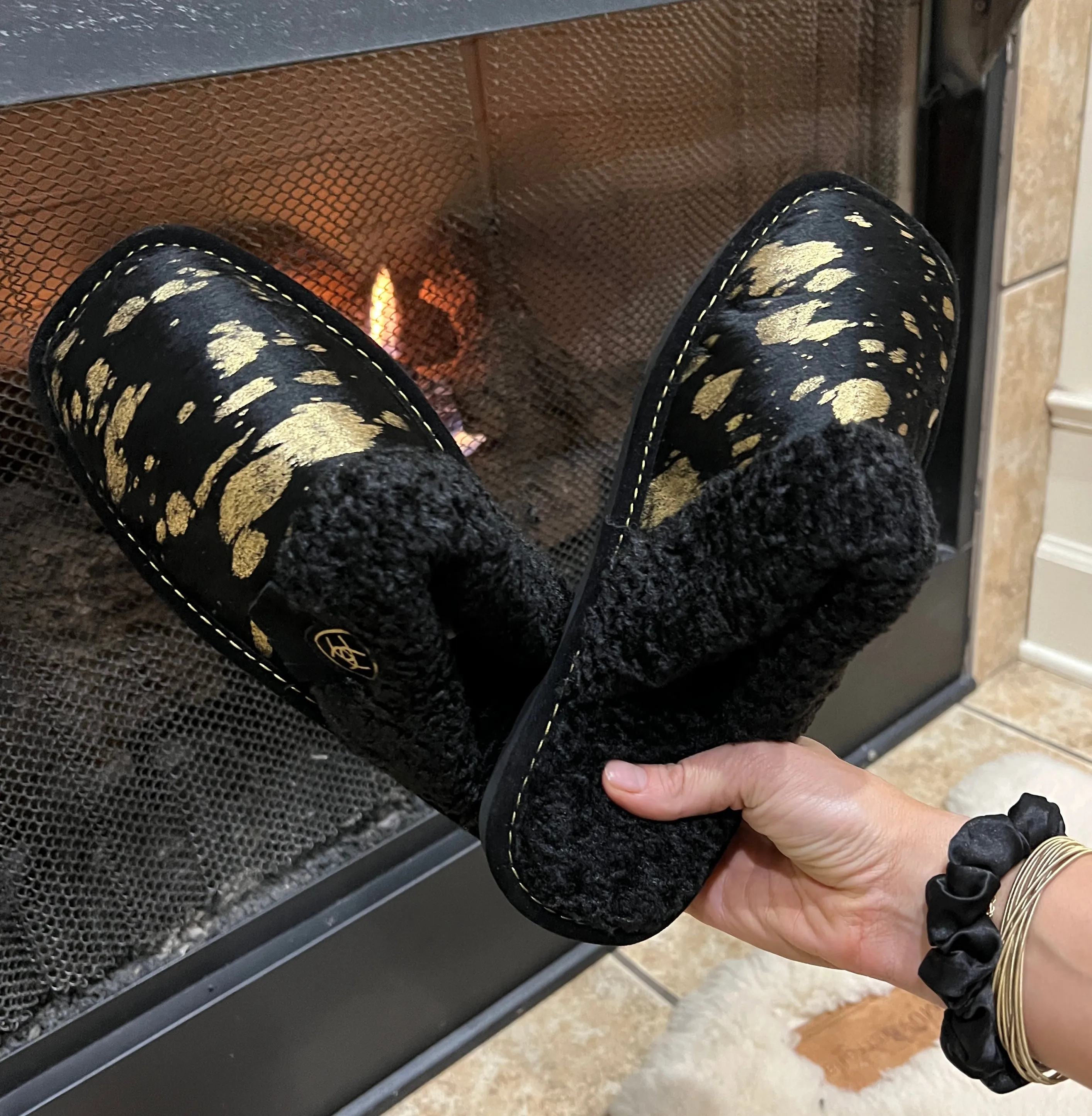 Ariat Black Gold Slippers