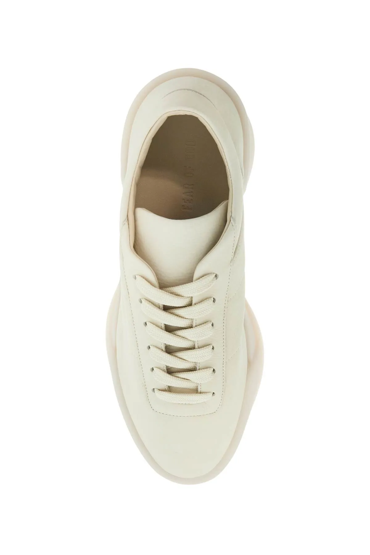 beige leather low minimalist aerobic sneakers FGE280 101NUB CREAM