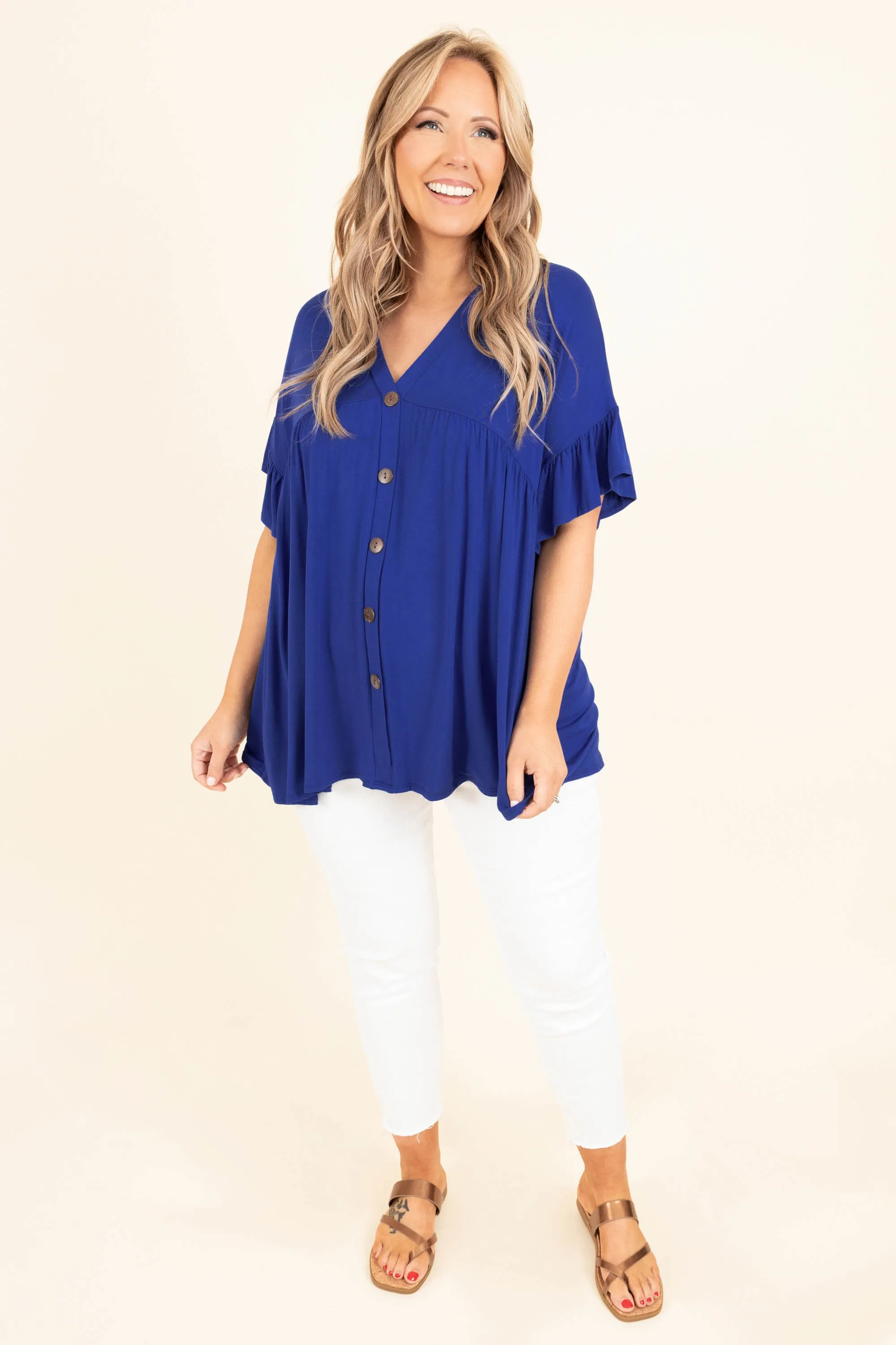 Bittersweet Beginnings Top, Royal Blue