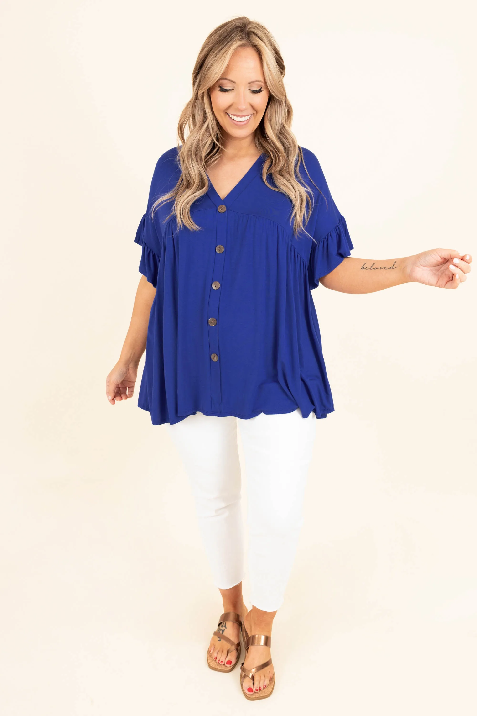 Bittersweet Beginnings Top, Royal Blue