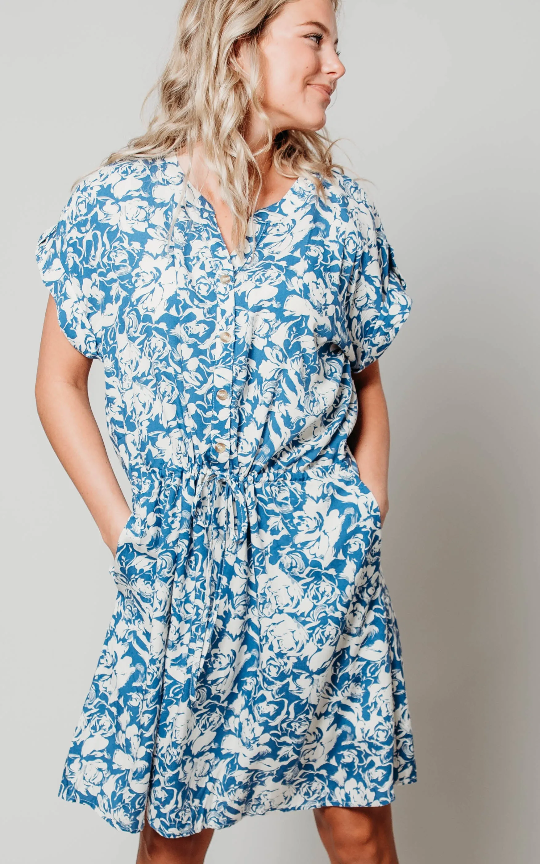 Blue Floral Dress - Final Sale*