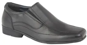 Boys Black Leather Junior Shoe