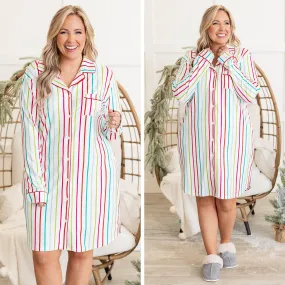 Candy Wonderland Pajama Dress, White