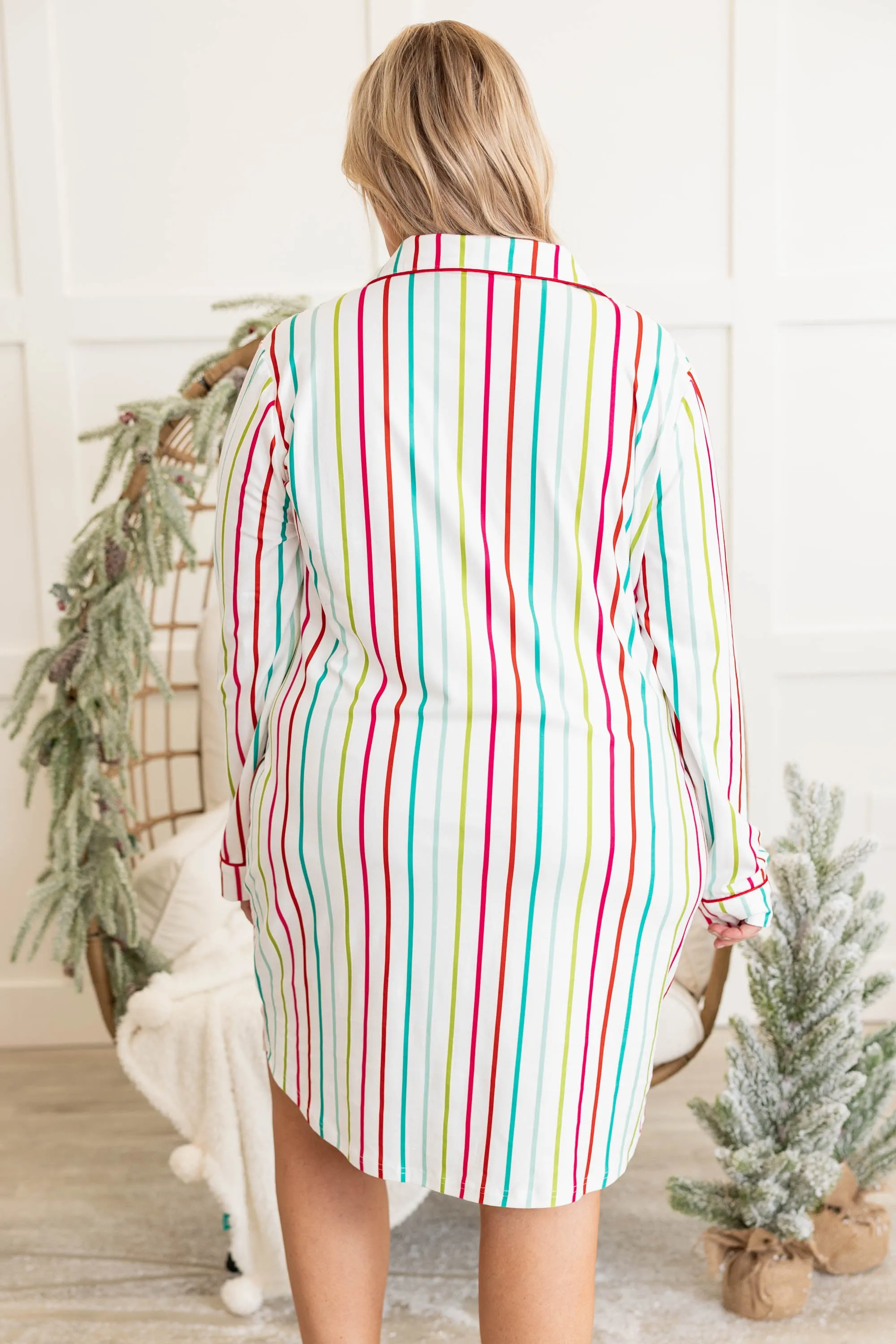 Candy Wonderland Pajama Dress, White
