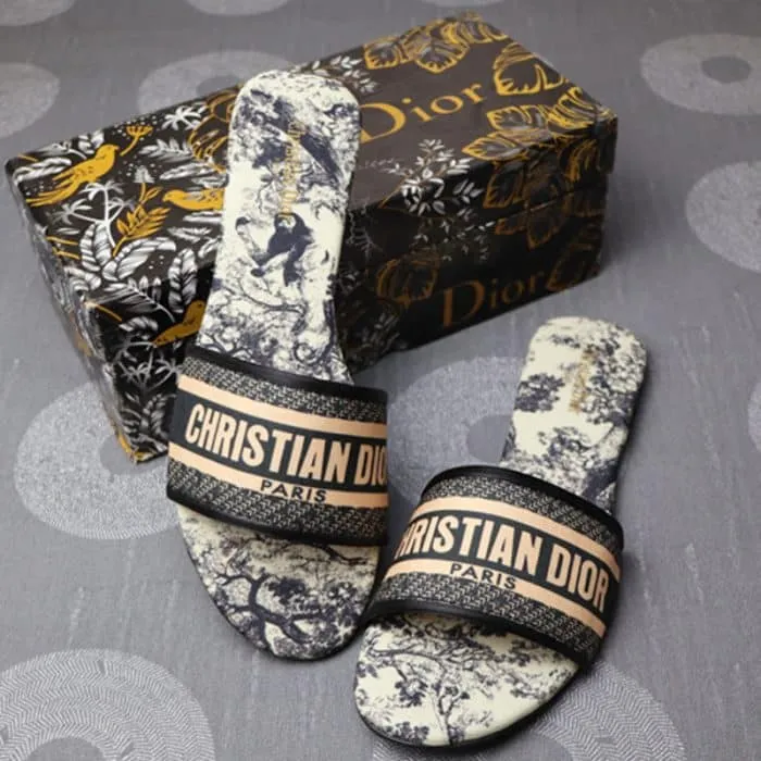 CD Dway Sandals – Beautiful Cotton Fabric Slippers Slides For Women #10370 #22
