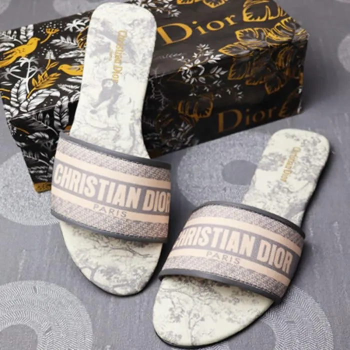 CD Dway Sandals – Beautiful Cotton Fabric Slippers Slides For Women #10370 #22