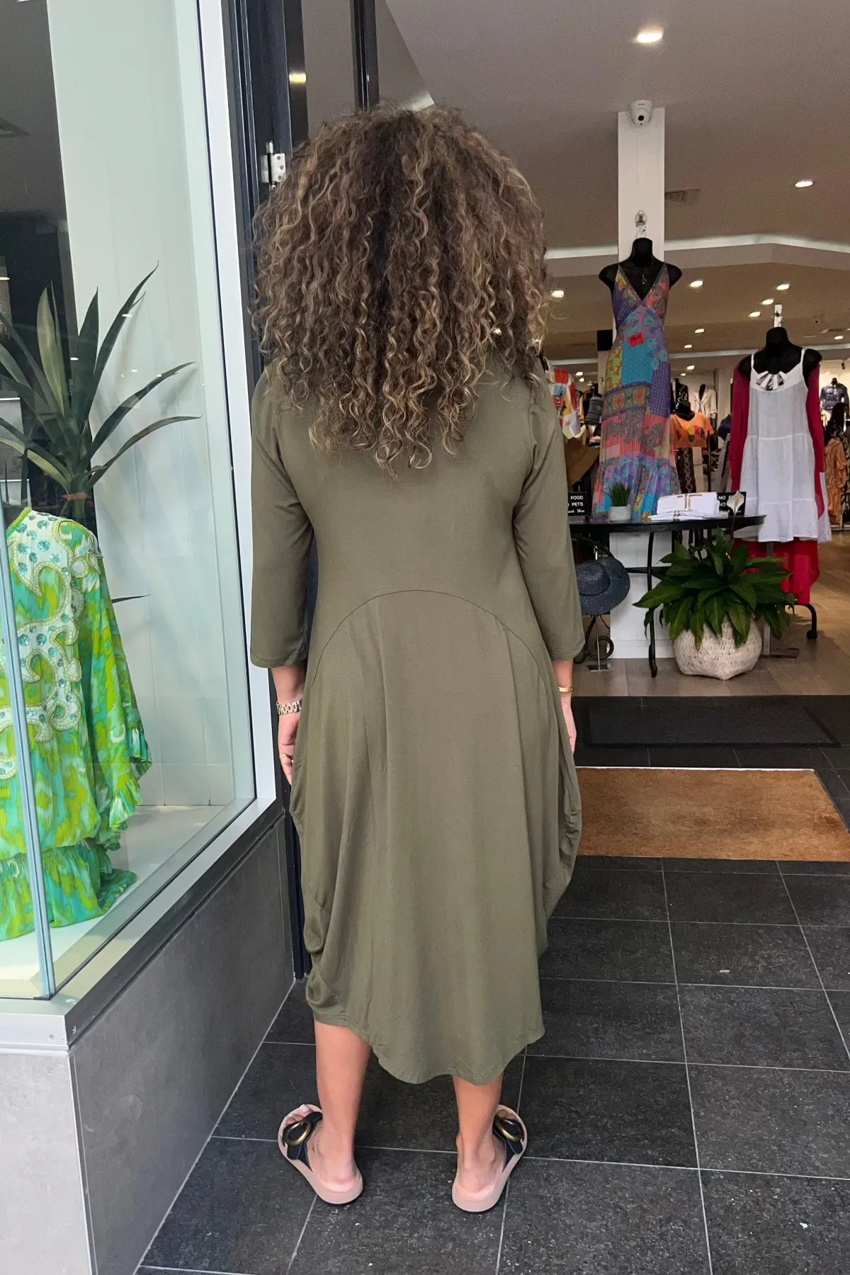 Chloe 3/4 Dress - Olive - BO8