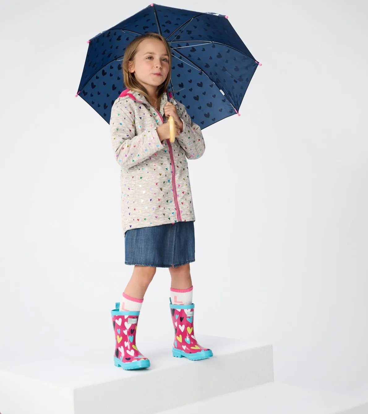 Confetti Hearts Rain Boots