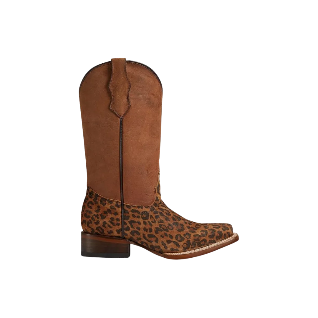 Corral Boy's Leopard Foot Brown Shaft Saddle Tan Boots
