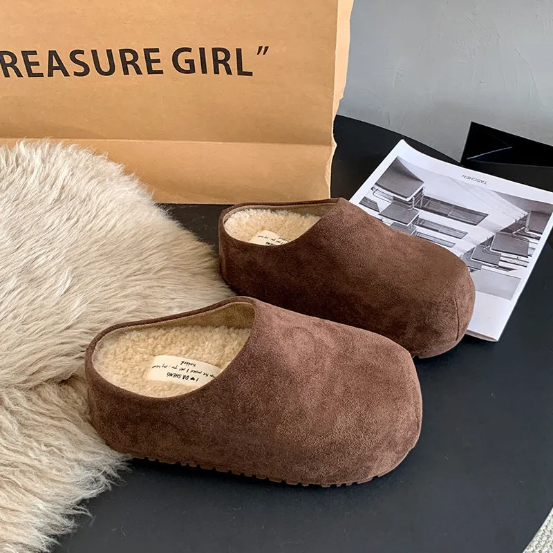 Cozy Suede Winter Slippers with Plush Lining Non-Slip Sole