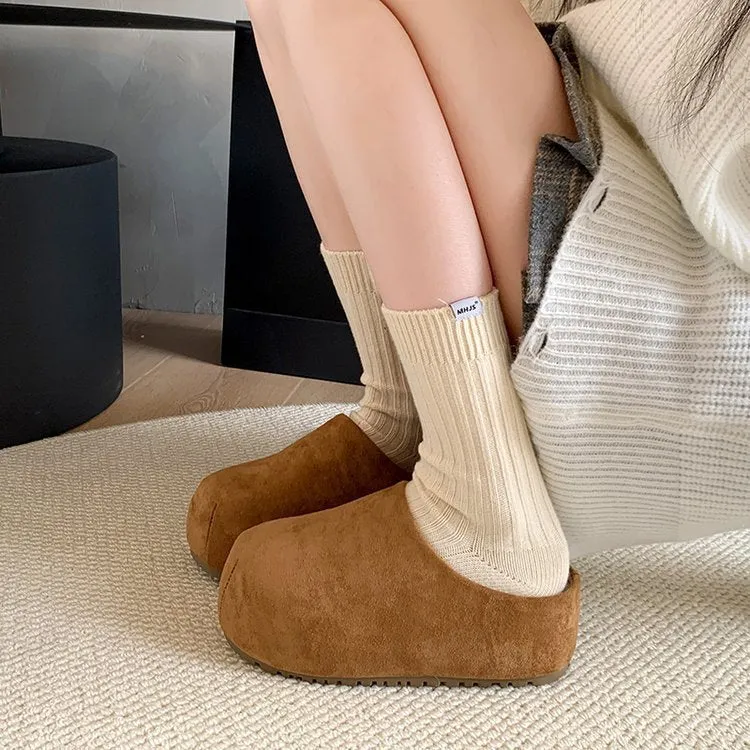Cozy Suede Winter Slippers with Plush Lining Non-Slip Sole