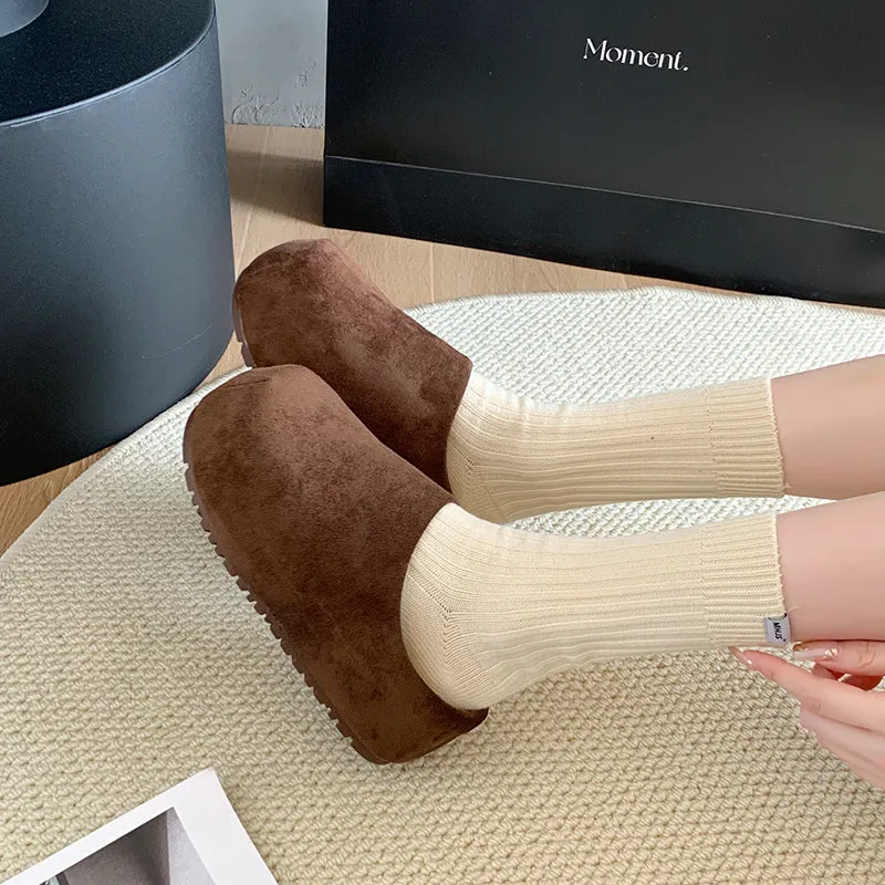 Cozy Suede Winter Slippers with Plush Lining Non-Slip Sole