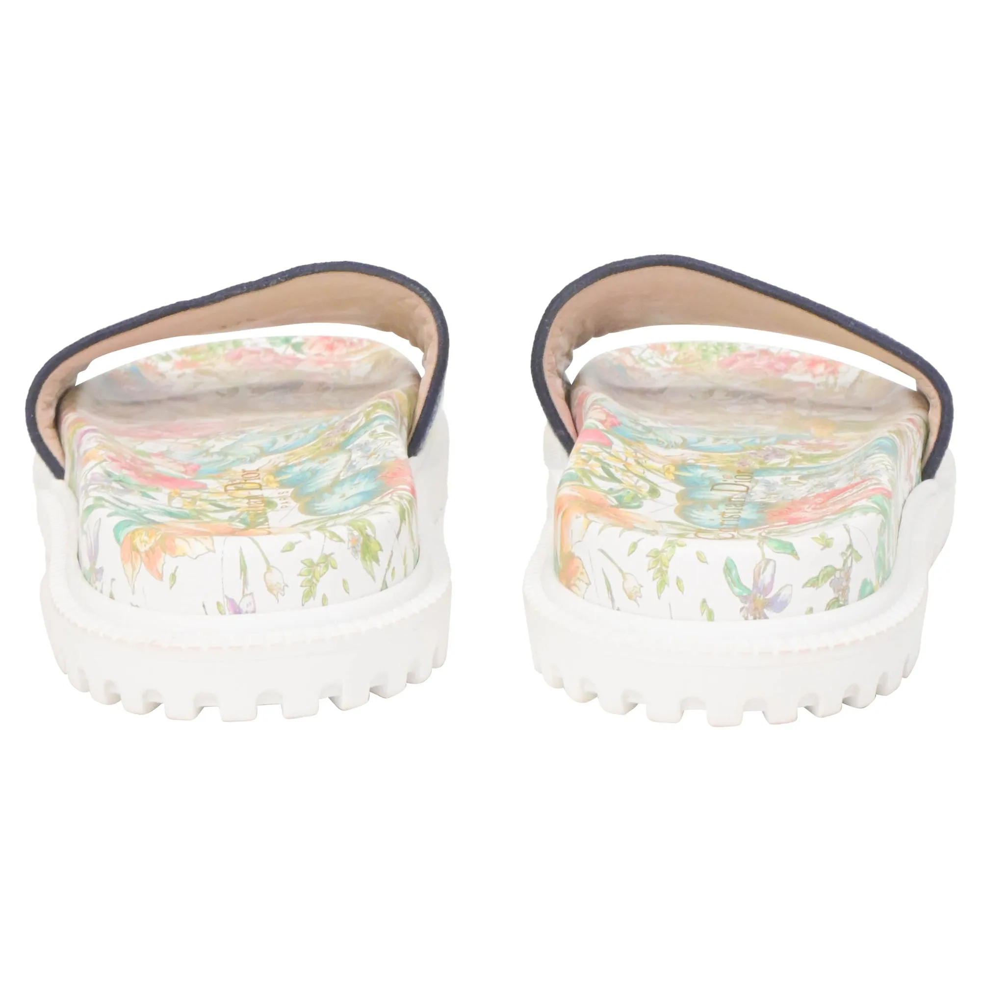 Dior D-Constellation Embroidered Dway 10mm Slides in Multicolor Canvas