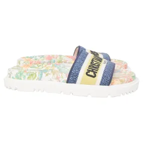Dior D-Constellation Embroidered Dway 10mm Slides in Multicolor Canvas
