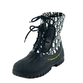 Dior Navy Oblique Nylon D-Venture Ankle Boots Size US 7 | EU 37
