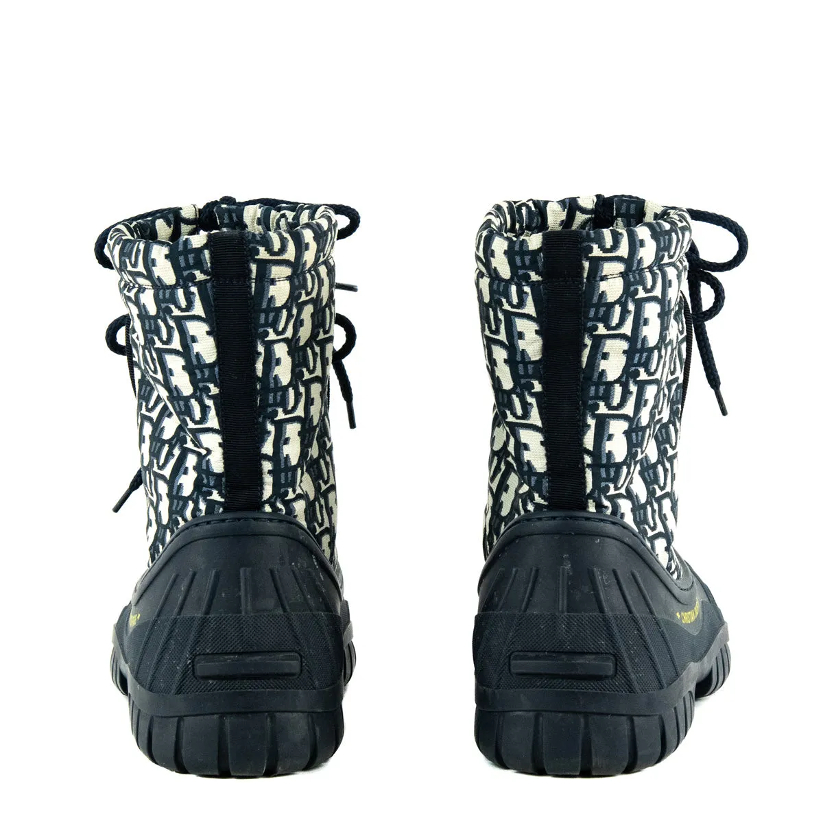 Dior Navy Oblique Nylon D-Venture Ankle Boots Size US 7 | EU 37