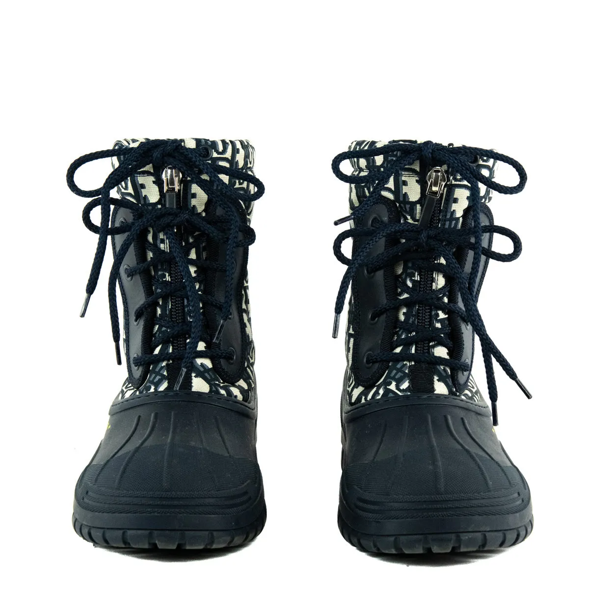 Dior Navy Oblique Nylon D-Venture Ankle Boots Size US 7 | EU 37