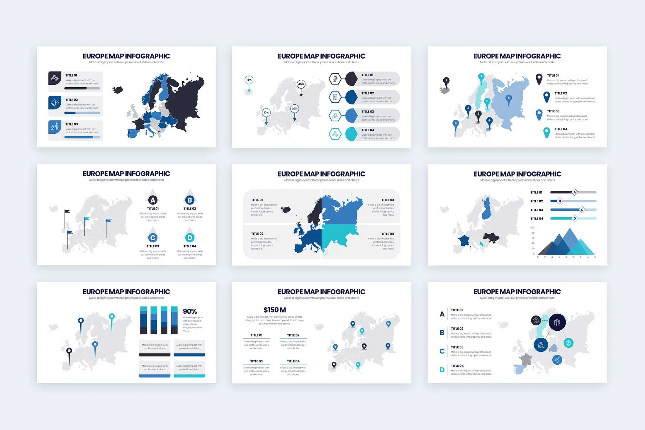 Europe Map Powerpoint Infographic Template