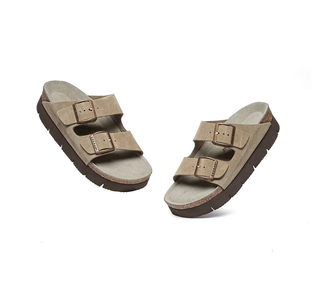 EVERAU® Adjustable Strap Slip-on Platform Summer Sandal Slides