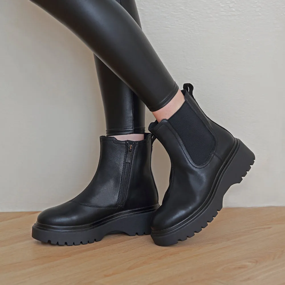 Firenze Platform Chelsea Boots (Nero)