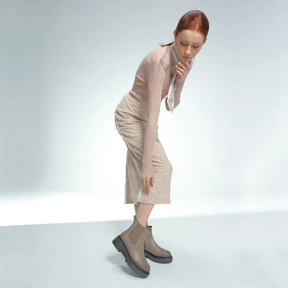 Firenze Platform Chelsea Boots (Vintage Taupe)