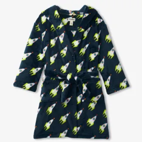 Hatley Rocket man fleece robe - Blue nights