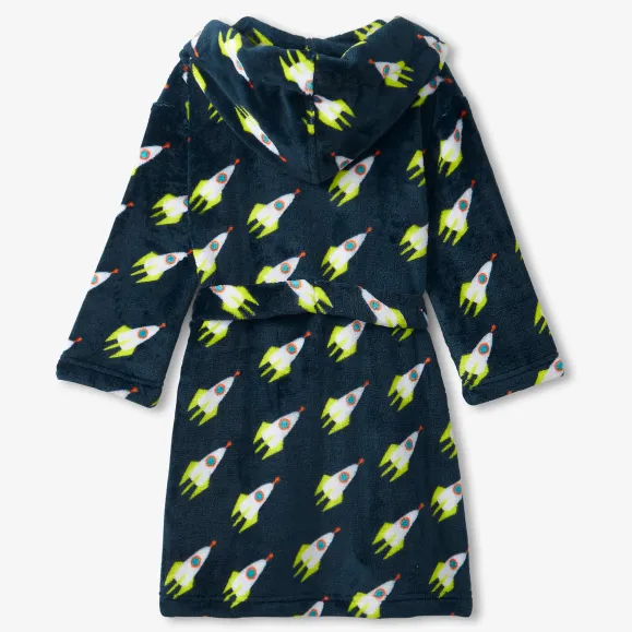 Hatley Rocket man fleece robe - Blue nights