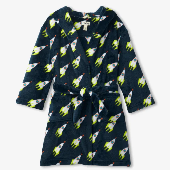 Hatley Rocket man fleece robe - Blue nights