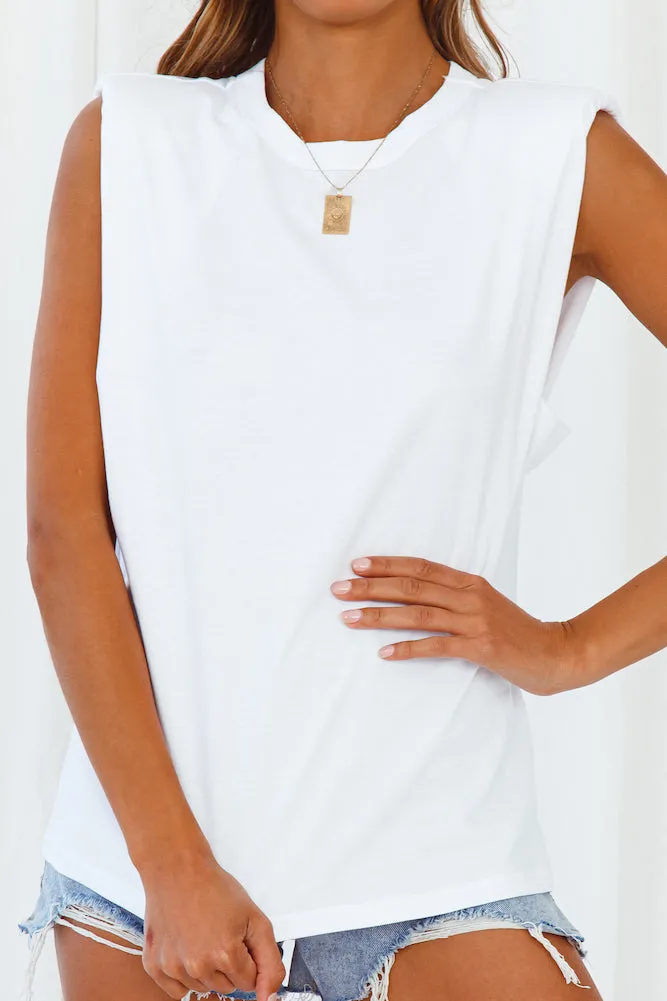 HELLO MOLLY 90s Call Back Tank Top White