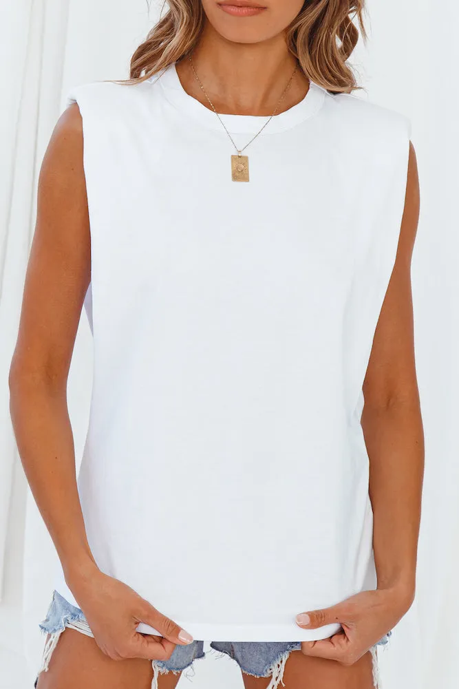 HELLO MOLLY 90s Call Back Tank Top White