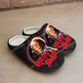 Horror Child's Play Chucky Slippers – Plush Casual Slippers for Men and Women, Cozy Keep Warm Sandals, Perfect for Couples