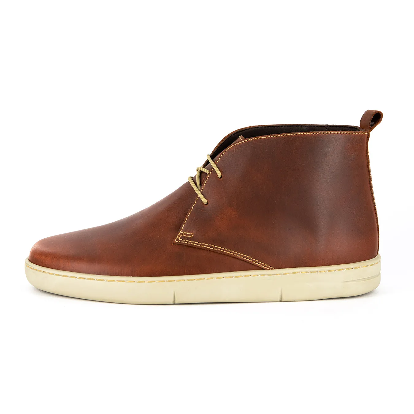 Iqhawe : Men's Leather Lace-Up Boots in Light Brown Cyclone