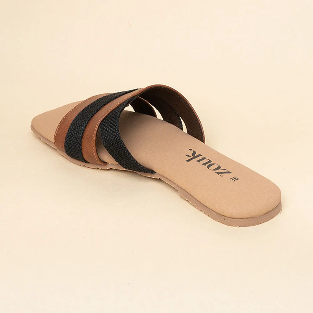 Jet Black Multi-Strap Slider