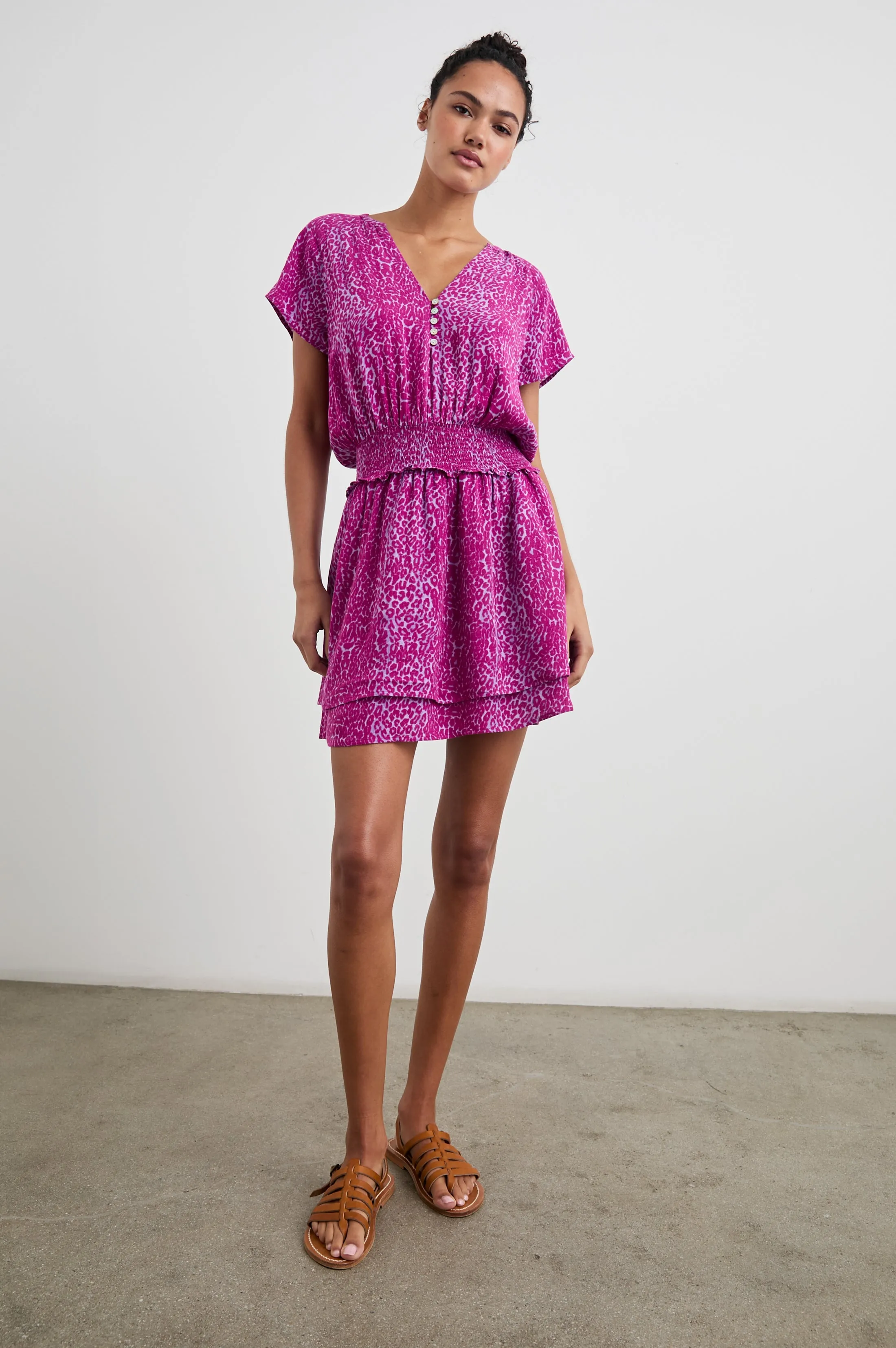 KARLA DRESS - MAGENTA CHEETAH