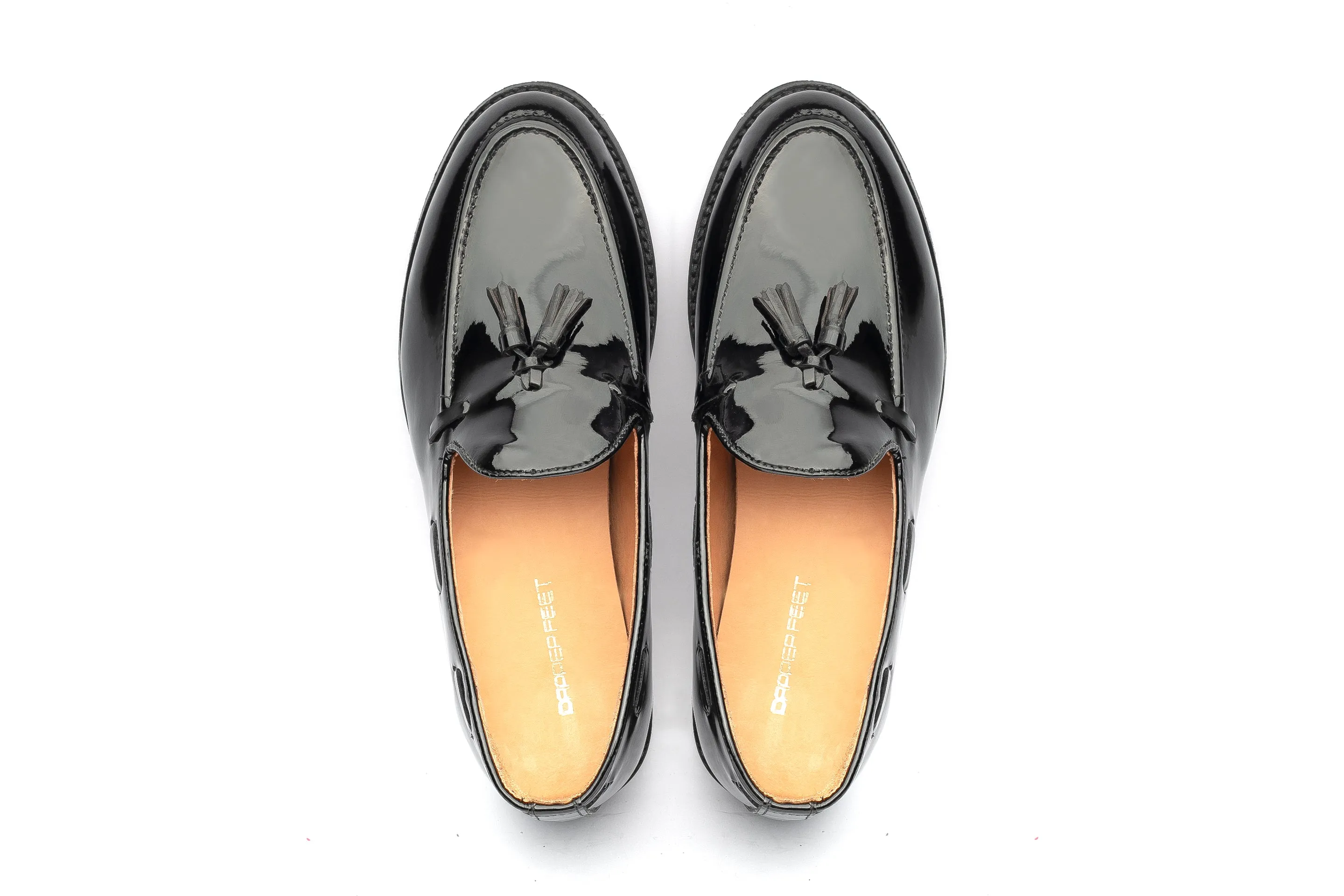 Kash Tassel Loafers - Black Patent