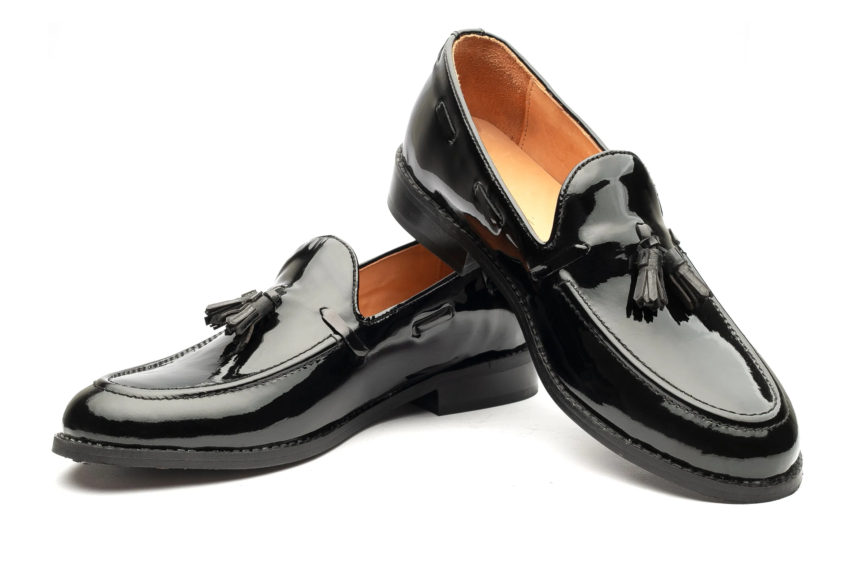 Kash Tassel Loafers - Black Patent