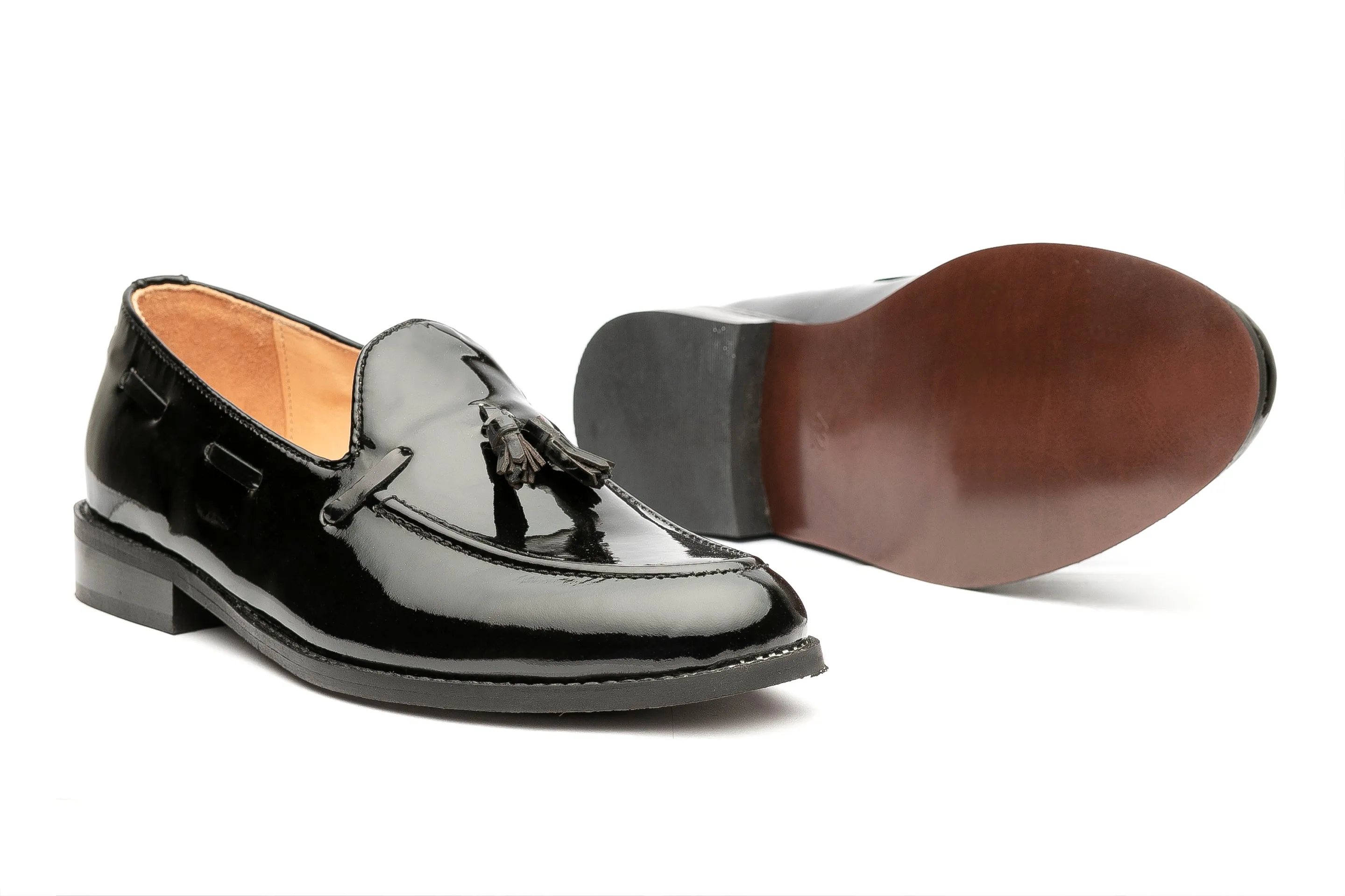 Kash Tassel Loafers - Black Patent