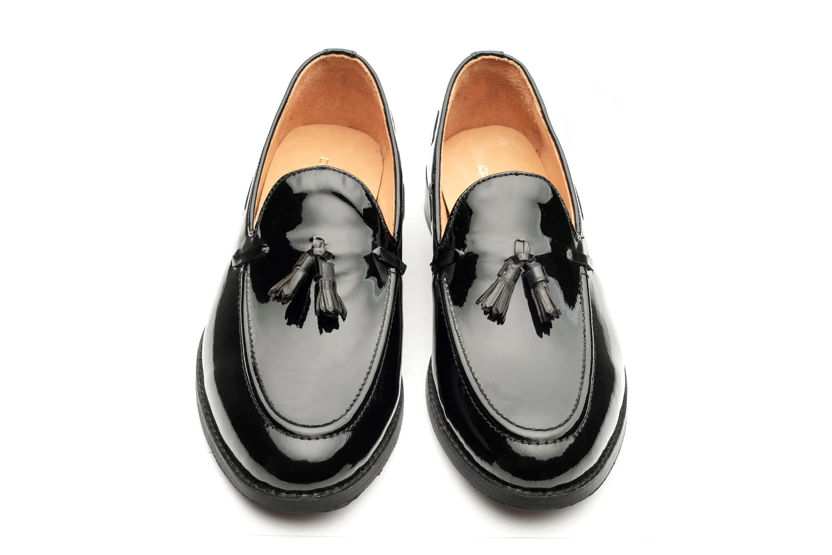 Kash Tassel Loafers - Black Patent