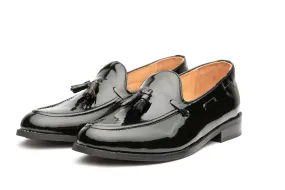 Kash Tassel Loafers - Black Patent