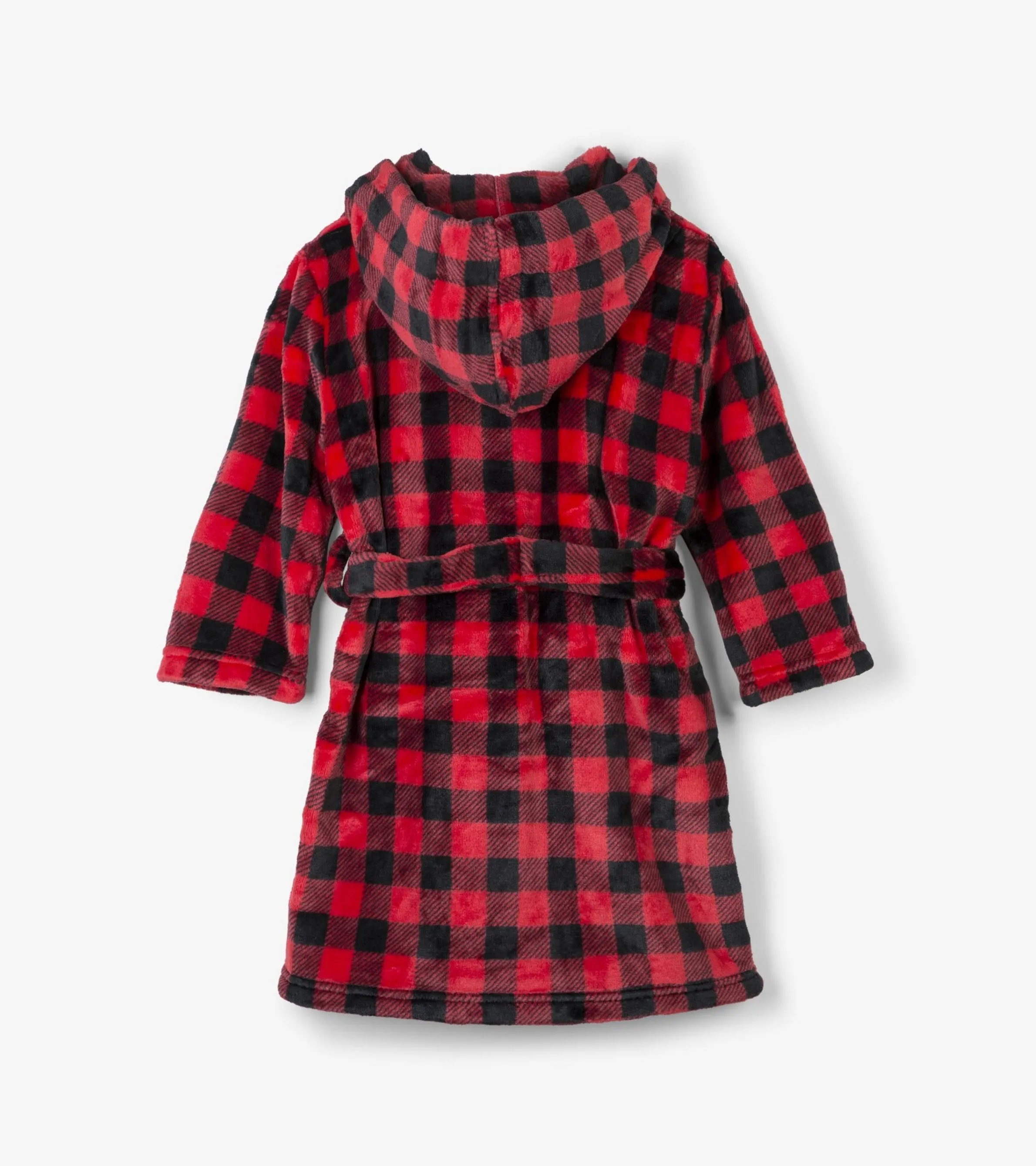 Kids Buffalo Plaid Fleece Robe