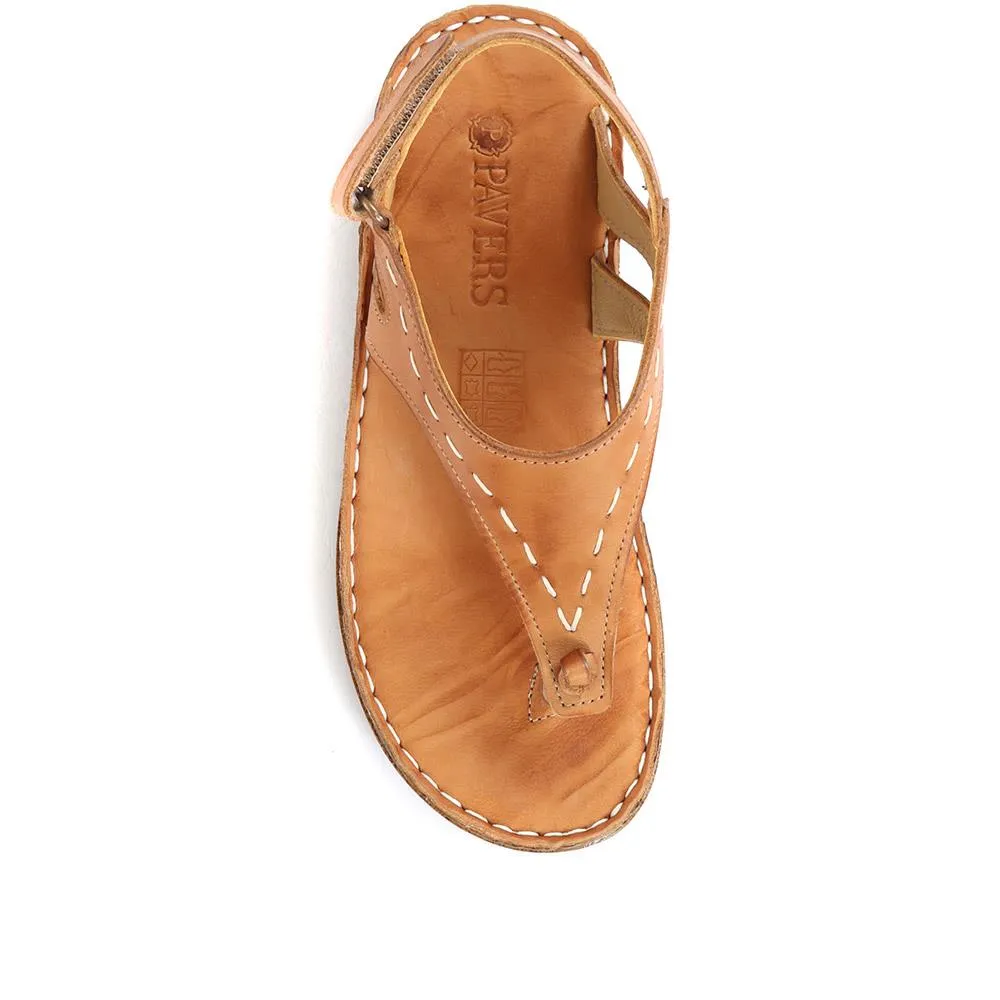 Leather Toe-Post Sling-Back Sandals - CAY33005 / 319 989