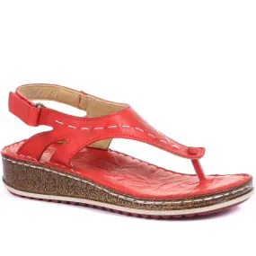 Leather Toe-Post Sling-Back Sandals - CAY33005 / 319 989