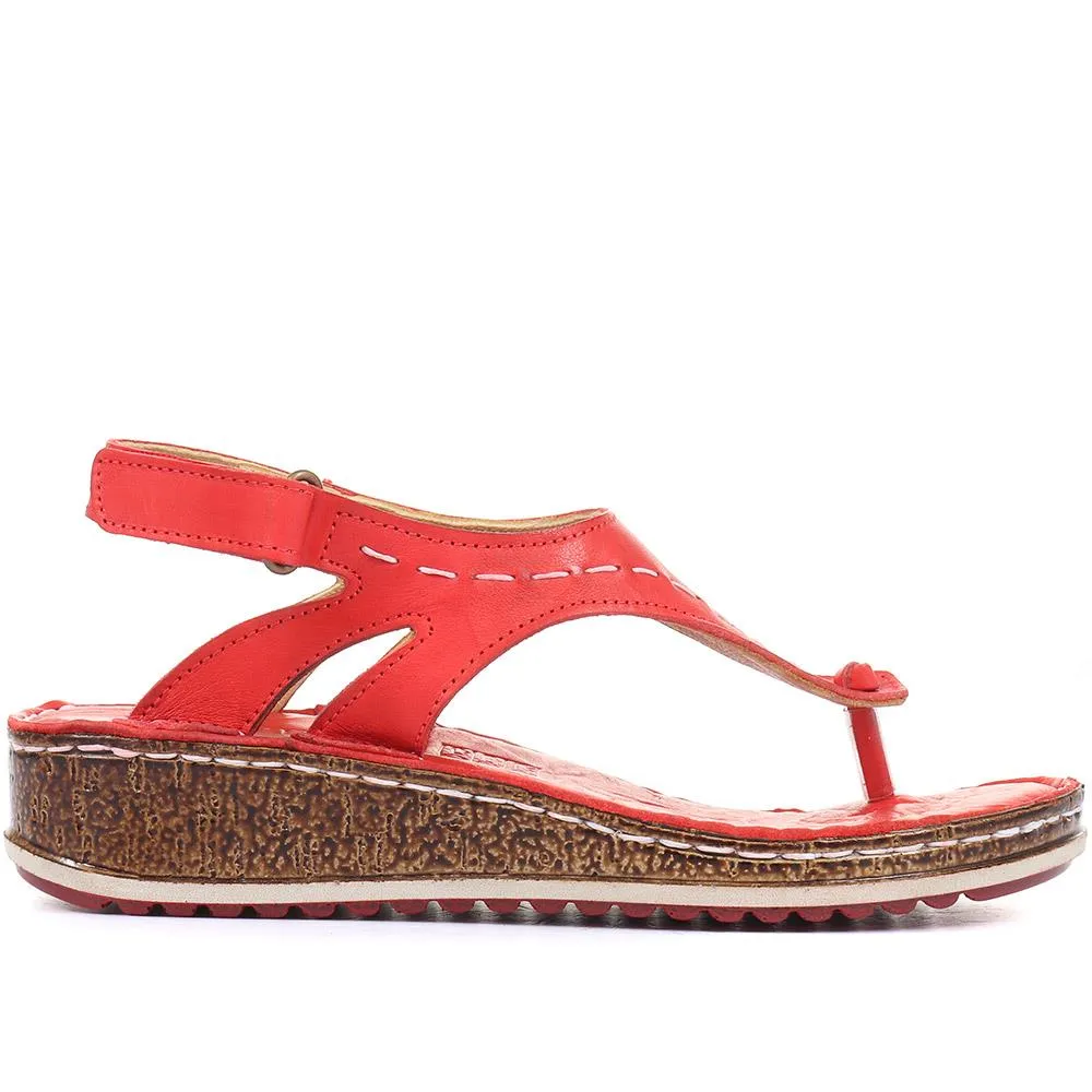 Leather Toe-Post Sling-Back Sandals - CAY33005 / 319 989
