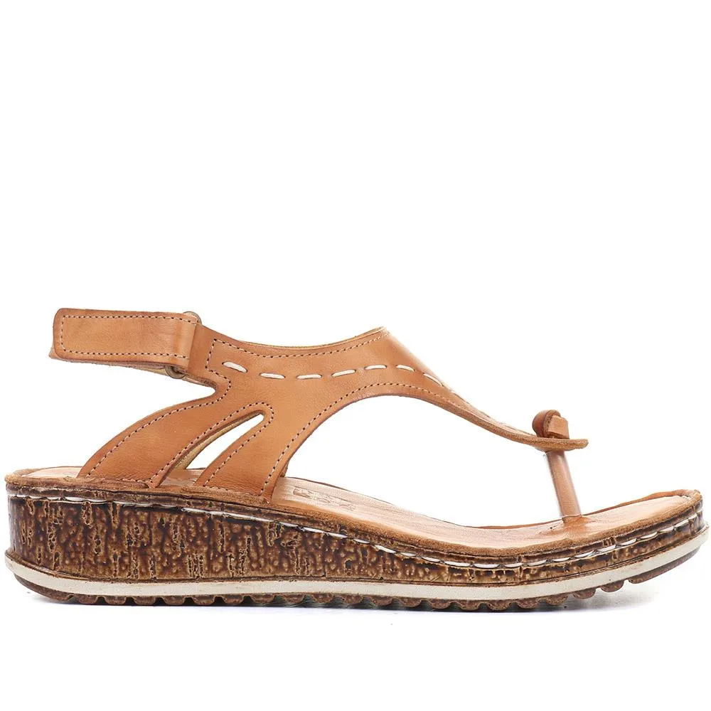 Leather Toe-Post Sling-Back Sandals - CAY33005 / 319 989