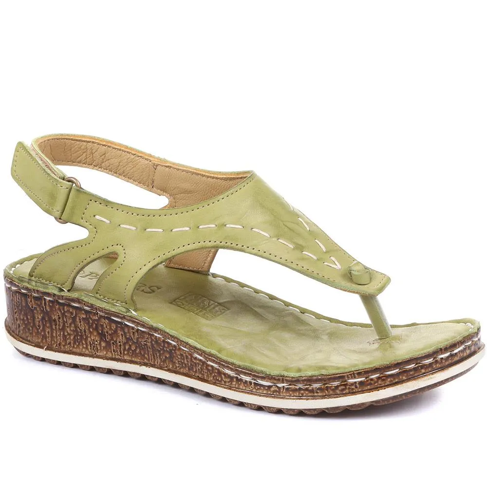 Leather Toe-Post Sling-Back Sandals - CAY33005 / 319 989