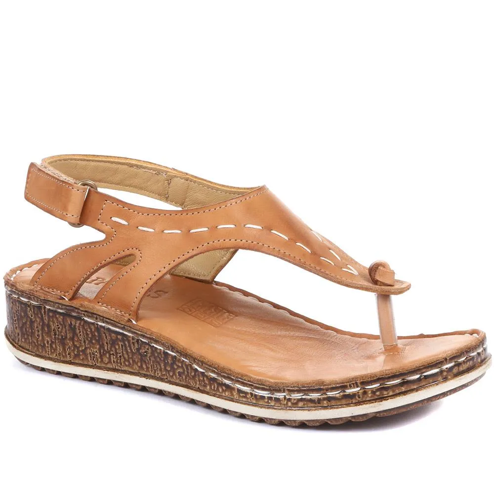 Leather Toe-Post Sling-Back Sandals - CAY33005 / 319 989