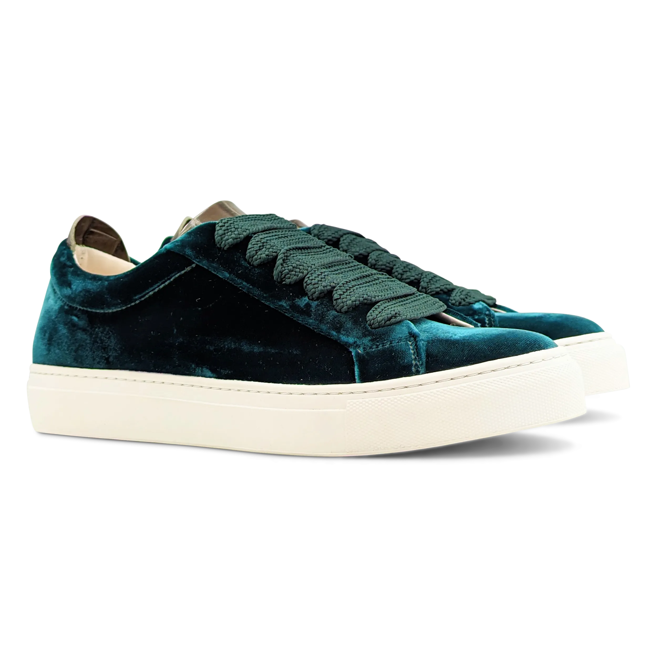 Lennon Sneaker in Green Velvet